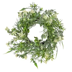 National Tree Company 14 in. Spring Table Wreath with Mixed Foliage and Blossom