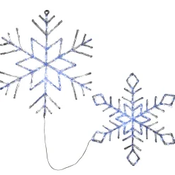 National Tree Company 24 in. and 20 in. Ice Crystal Snowflakes with LED Lights
