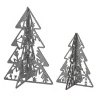 National Tree Company 10 in. and 7 in. Silver Christmas Trees Table Decor, Lightweight Wood, Set of 2