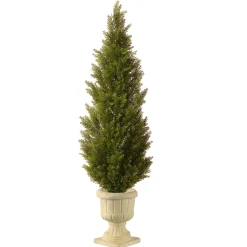National Tree Company 60 in. Arborvitae Topiary Tree in Decorative Urn
