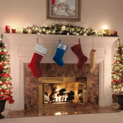 National Tree Company 19 in. Arctic Lights Collection Blue Velvet Stocking