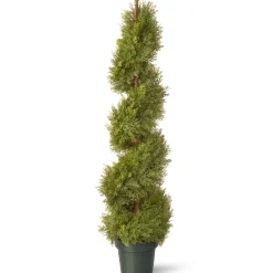 National Tree Company 48 in. Artificial Juniper Slim Spiral Tree in Growers Pot