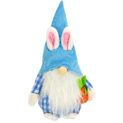 National Tree Company 11 in. Blue Easter Bunny Gnome Table Decoration