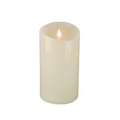 National Tree Company 5 in. by 9 in. HGTV Home Collection Flameless Heritage Pillar Candle, Ivory