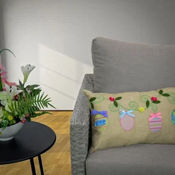 National Tree Company 18 in. by 10 in. Decorated Easter Eggs Decorative Pillow
