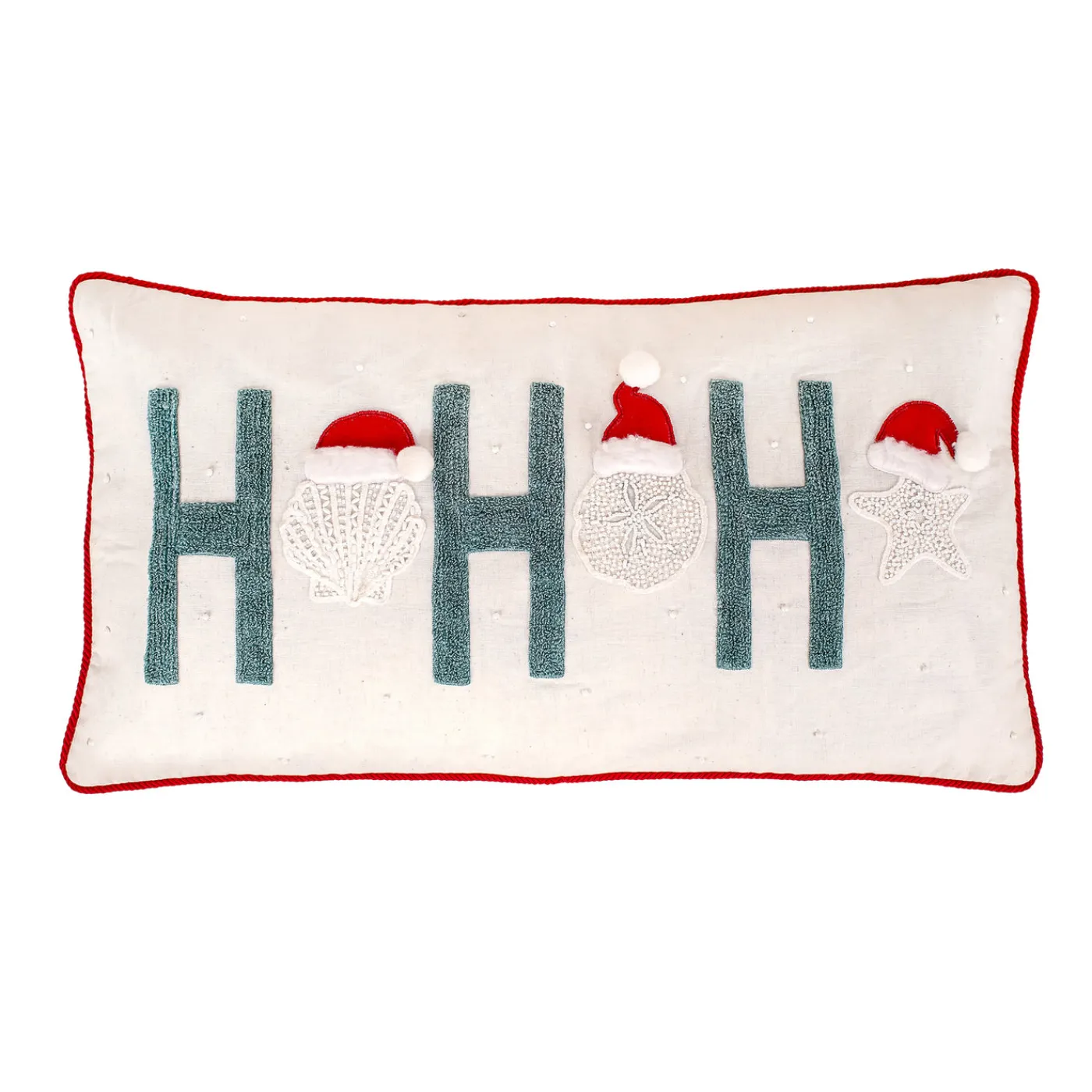 National Tree Company 14 in. by 26 in. HGTV HO HO HO Pillow with Embroidery