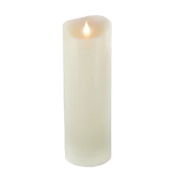 National Tree Company 3 in. by 9 in. HGTV Home Collection Flameless Heritage Pillar Candle, Ivory
