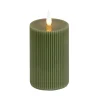 National Tree Company 4 in. by 10 in. HGTV Home Collection Flameless Georgetown Pillar Candle, Dk Green