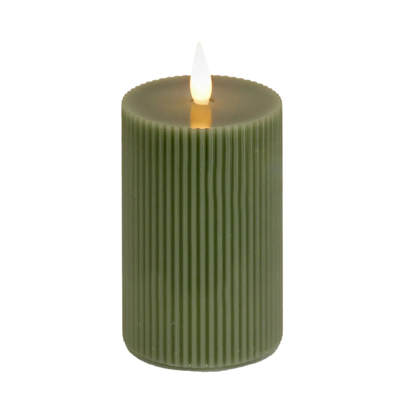 National Tree Company 4 in. by 10 in. HGTV Home Collection Flameless Georgetown Pillar Candle, Dk Green