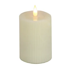 National Tree Company 4 in. by 8 in. HGTV Home Collection Flameless Georgetown Pillar Candle, Ivory