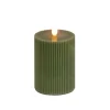 National Tree Company 3 in. by 5 in. HGTV Home Collection Flameless Georgetown Pillar Candle, Dk Green