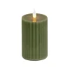National Tree Company 3 in. by 9 in. HGTV Home Collection Flameless Georgetown Pillar Candle, Dk Green