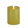 National Tree Company 4 in. by 6 in. HGTV Home Collection Flameless Georgetown Pillar Candle, Gold