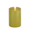 National Tree Company 3 in. by 7 in. HGTV Home Collection Flameless Georgetown Pillar Candle, Gold