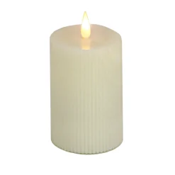 National Tree Company 3 in. by 9 in. HGTV Home Collection Flameless Georgetown Pillar Candle, Ivory