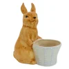 National Tree Company 11 in. Ceramic Bunny with Basket Table Decoration