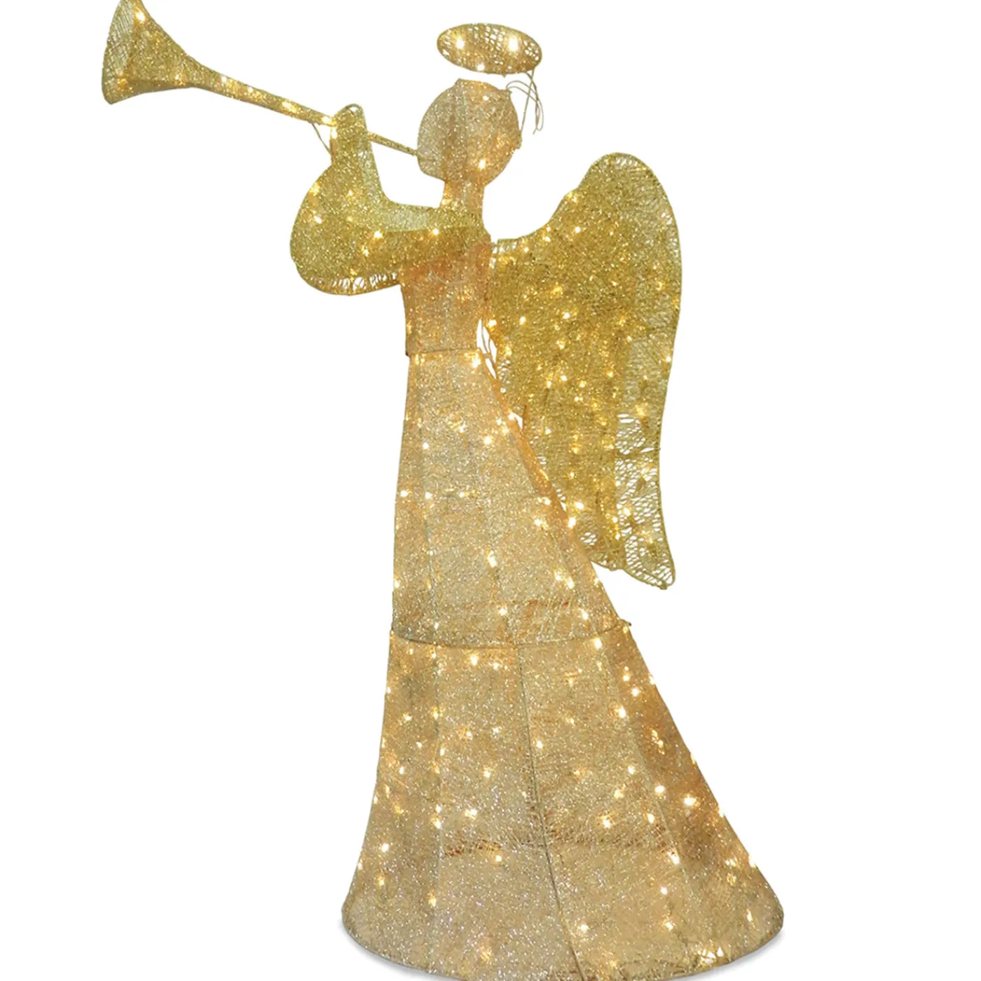 National Tree Company 60 in. Champagne Angel Decoration with LED Lights