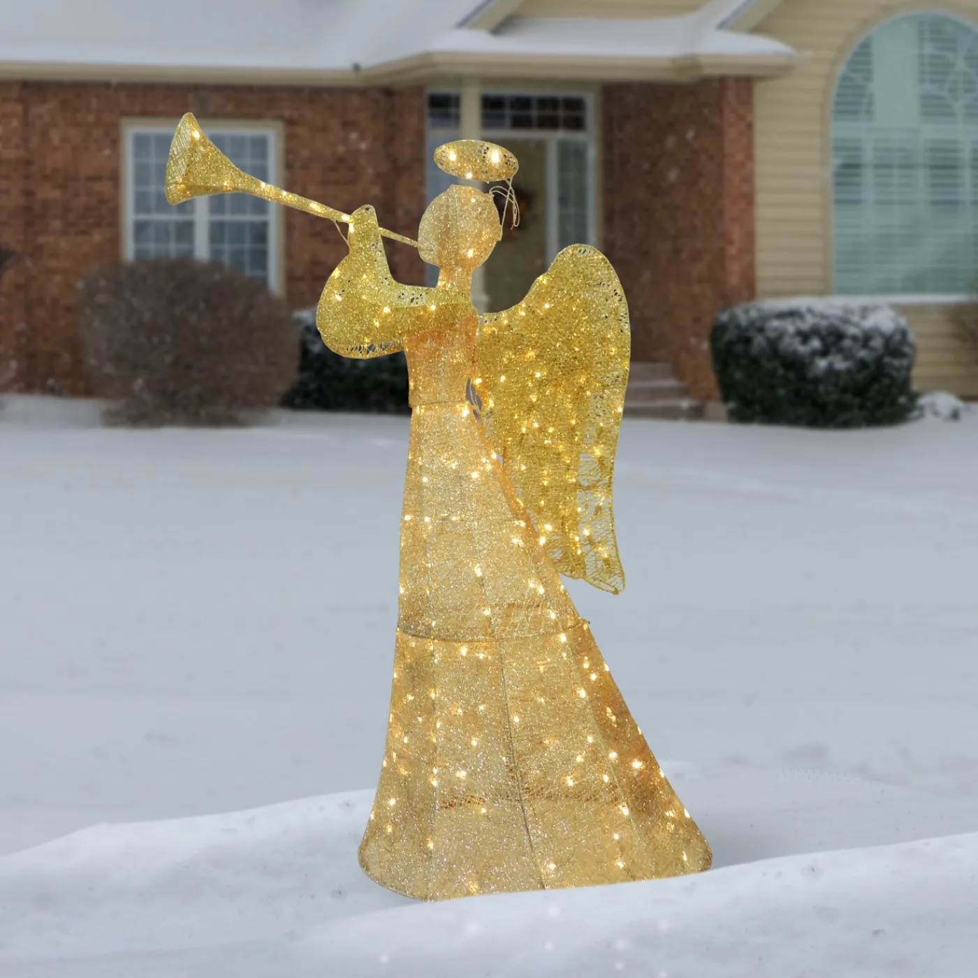 National Tree Company 60 in. Champagne Angel Decoration with LED Lights