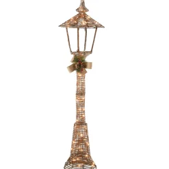 National Tree Company 60 in. Champagne Vine Lamppost Decoration with Clear Lights