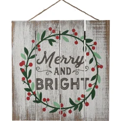 National Tree Company 13 in. Christmas Holiday Wall Sign