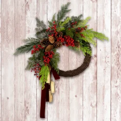 National Tree Company 24 in. Christmas Joy Chimes Wreath