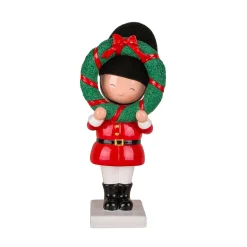 National Tree Company 10 in. Christmas Soldier Holding Wreath