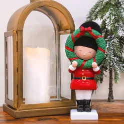National Tree Company 10 in. Christmas Soldier Holding Wreath