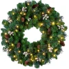 National Tree Company 24 in. Crestwood Gold Spruce Wreath with Clear Lights
