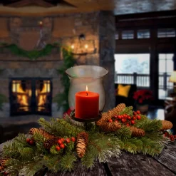 National Tree Company 30 in. Crestwood Spruce Centerpiece and Candle Holder