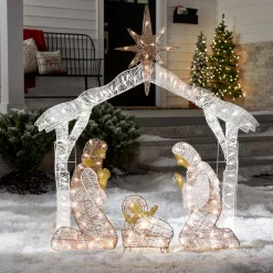 National Tree Company 55 in. Crystal Splendor Prelit Nativity Set