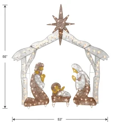 National Tree Company 55 in. Crystal Splendor Prelit Nativity Set