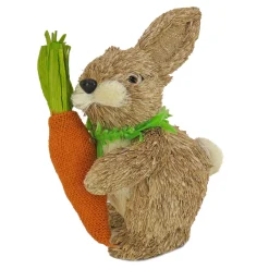 National Tree Company 12 in. Cute Easter Bunny Holding Carrot Table Decoration