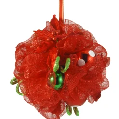 National Tree Company 12 in. Decorative Collection Red Ribbon Kissing Ball