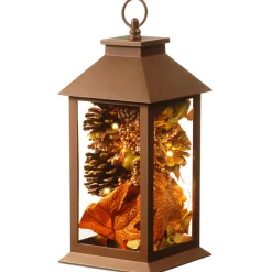 National Tree Company 12 in. Decorative Fall Lantern with LED Lights