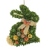 National Tree Company 22 in. Easter Bunny Hanging Silhouette Decorated with Colorful Flower Blooms
