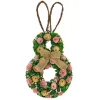 National Tree Company 20 in. Easter Bunny Hanging Silhouette Decorated with Green, Pink and Yellow Flowers