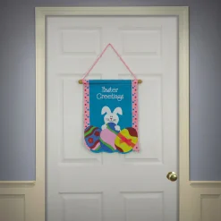 National Tree Company 18 in. Easter Greetings Hanging Banner Decoration