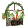 National Tree Company 19 in. Easter Window Garden Pane Decoration Decorated with Bunnies, Carrots, Flower Blooms