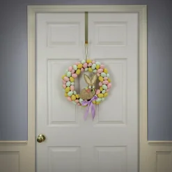 National Tree Company 16 in. Easter Wreath Decorated with Pastel Eggs and Bunny