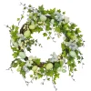 National Tree Company 22 in. Easter Wreath Decorated with Pastel Eggs, Blue Flowers