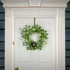 National Tree Company 20 in. Easter Wreath Decorated with Spring Blooms and Pastel Eggs