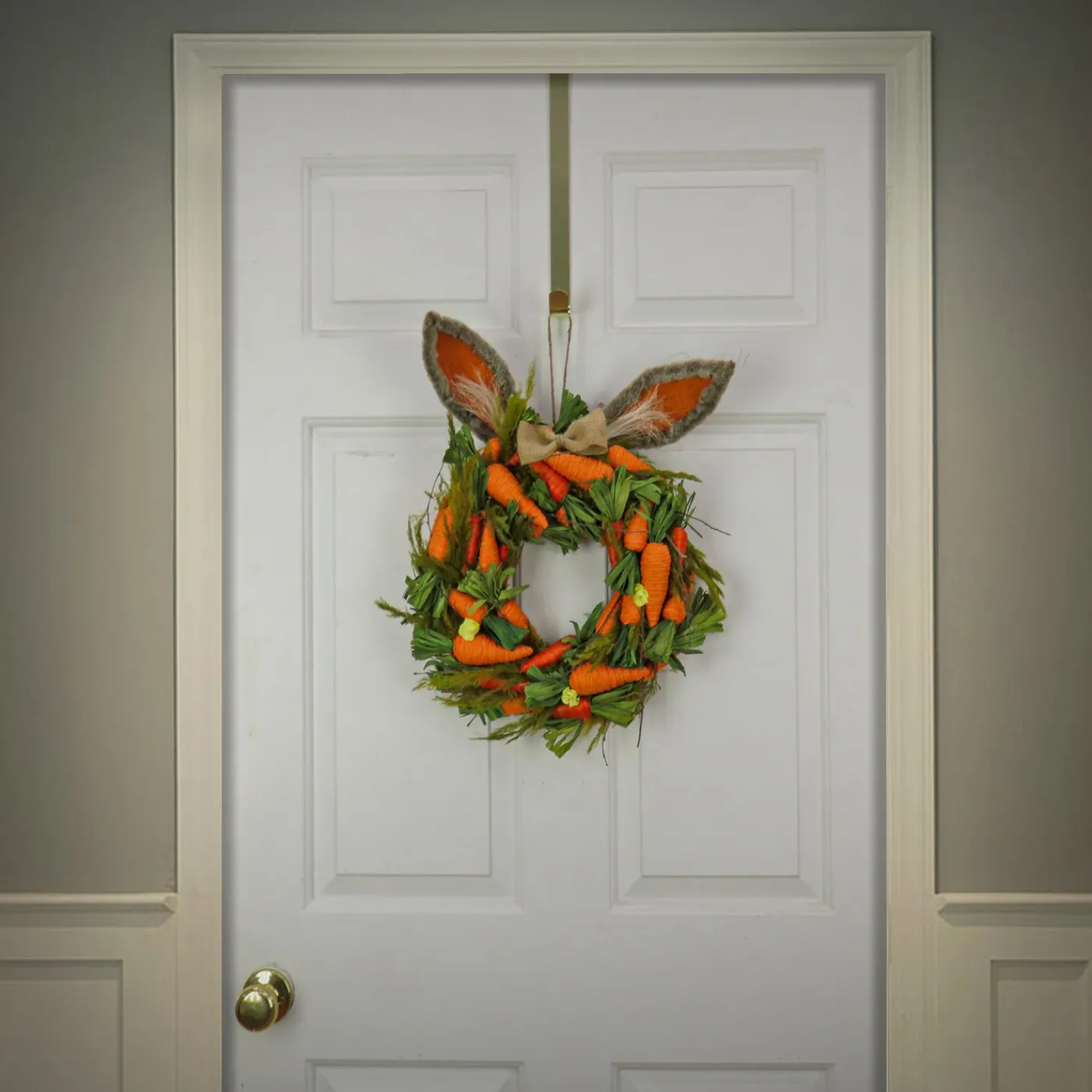 National Tree Company 16 in. Easter Wreath Decorated with Carrots and Leafy Greens