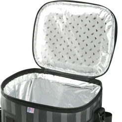 National Tree Company 15 in. Easy Tote Soft Cooler Gray Striped