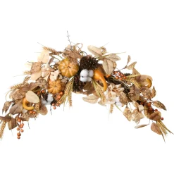 National Tree Company 36 in. Fall Door Decoration with Pine Cones, Pumpkins, Gourds, Assorted Leaves