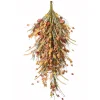 National Tree Company 30 in. Fall Teardrop Decoration with Seed Stalks, Straw Fronds, Assorted Leaves