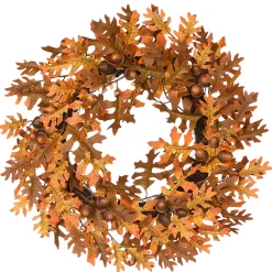 National Tree Company 24 in. Fall Wreath with Acorns, Oak Leaves