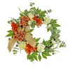 National Tree Company 24 in. Fall Wreath with Hydrangea and Rose