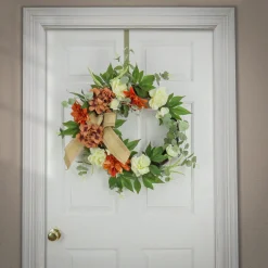 National Tree Company 24 in. Fall Wreath with Hydrangea and Rose
