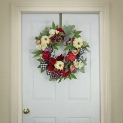 National Tree Company 22 in. Fall Wreath with Peony, Pumpkin and Bow