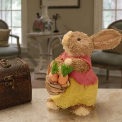 National Tree Company 10 in. Female Dainty Brown Easter Bunny Table Decoration